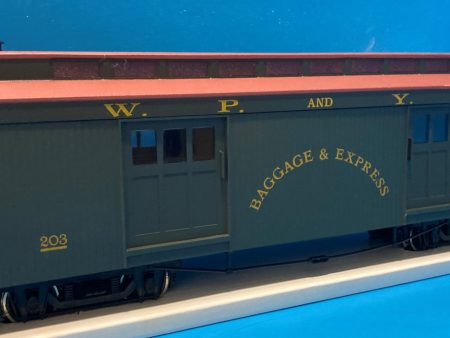 G scale train - Bachmann 97419 White Pass & Yukon Full Baggage Car 203 Online now