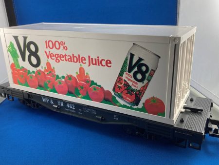 G scale train - LGB V8 Juice Container on Flatcar 41850 Hot on Sale