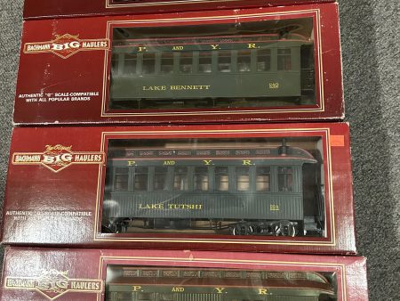 G scale train - Bachmann 9700 series 4 car set - White Pass & Yukon passenger train Online Sale