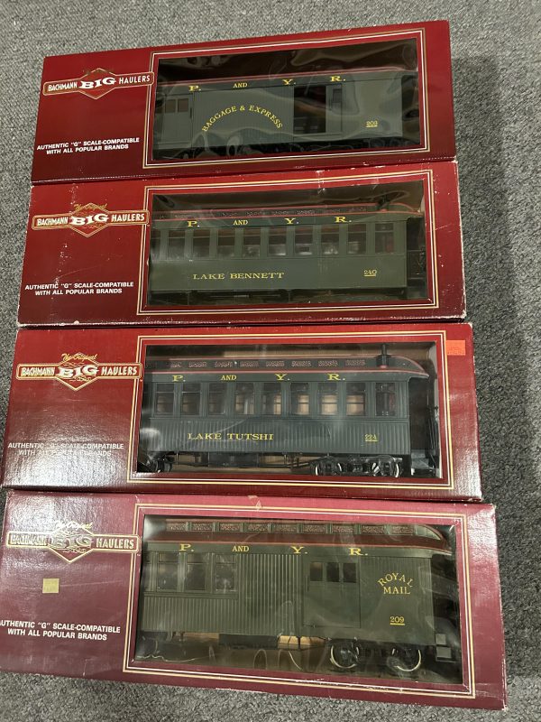 G scale train - Bachmann 9700 series 4 car set - White Pass & Yukon passenger train Online Sale