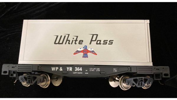 G scale train - LGB White Pass & Yukon Container on Flatcar 4085H Online