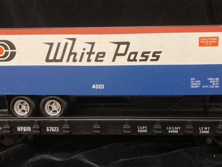 G scale train - USA Trains White Pass & Yukon Piggy Back Flat Car R-1762 For Discount