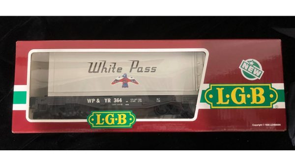 G scale train - LGB White Pass & Yukon Container on Flatcar 4085H Online