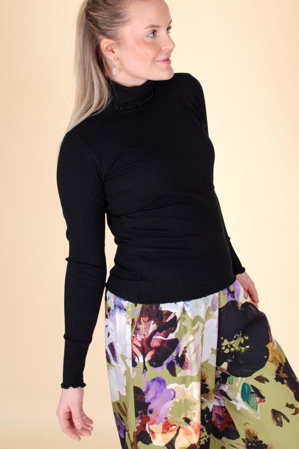 Culottes & Rib Rollneck -pakkaus, Black For Sale