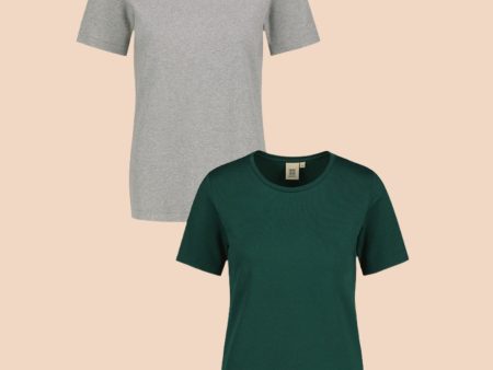 The T-Shirt tuplapakkaus - Dark Green & Grey Online Hot Sale