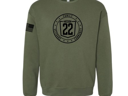 Light Weight Crewneck - Military Green For Discount