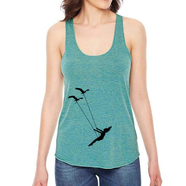 Flying bird swing racerback tank top Online now