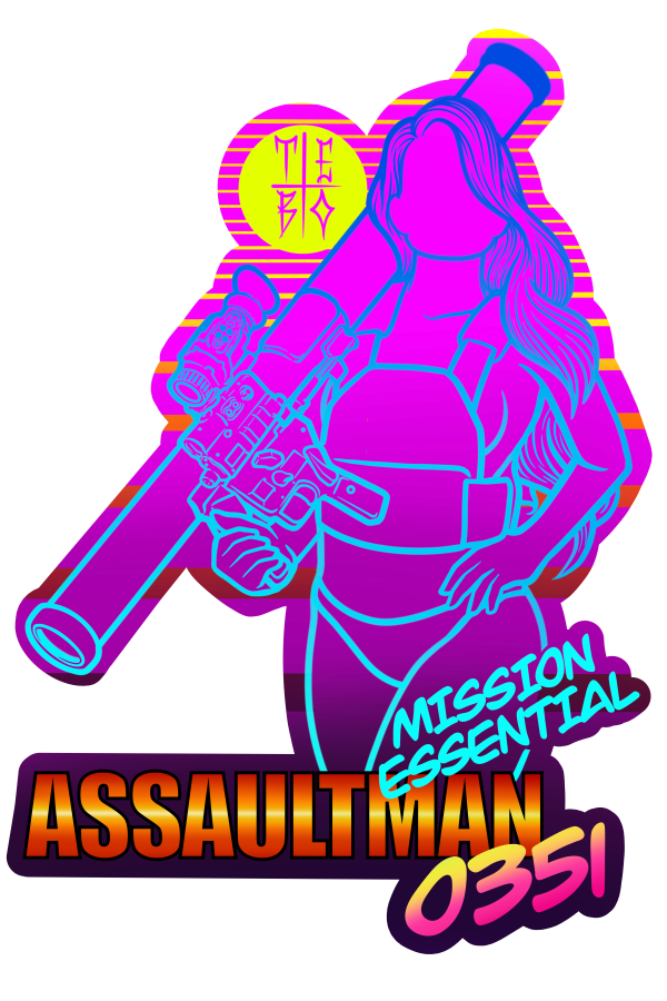 Retro Assaultman Sticker Hot on Sale