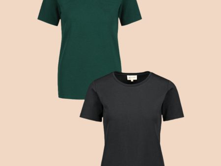 The T-Shirt tuplapakkaus - Black & Dark Green Online