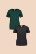 The T-Shirt tuplapakkaus - Black & Dark Green Online