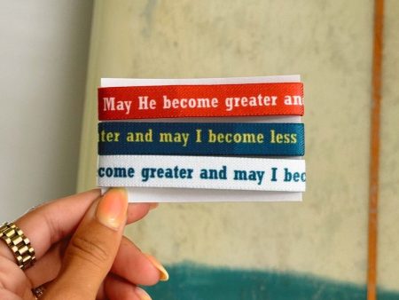 NEW! |  MAY HE BECOME GREATER  ELASTIC 3-PACK Supply