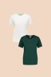 The T-Shirt tuplapakkaus - White & Dark Green Online Sale