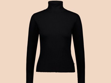 Rib Rollneck, Black Cheap