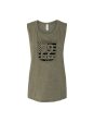 Womens Muscle Workout Tank- Olive   Military Green Online Sale