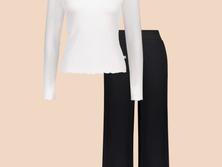 Culottes & Rib Rollneck -pakkaus, White Hot on Sale