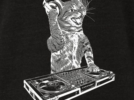 Cat DJ Tshirt, Men s Kitten Disc Jockey Design, Dance Party Animal- Cat Lover Gift Tee Online