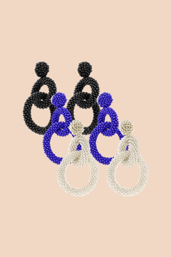 Gia-korvakorusetti, Royal Blue, Black & Silver For Discount