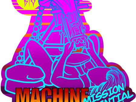 Retro Machine Gunner Sticker Online Sale