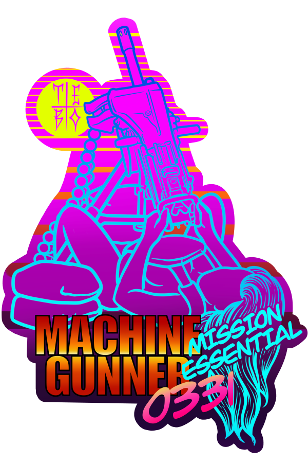 Retro Machine Gunner Sticker Online Sale