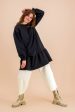 Ruffle Sweatshirt Dress, Black Fashion