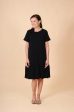 Ruffle T-shirt Dress, Black Discount