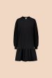 Ruffle Sweatshirt Dress, Black Fashion